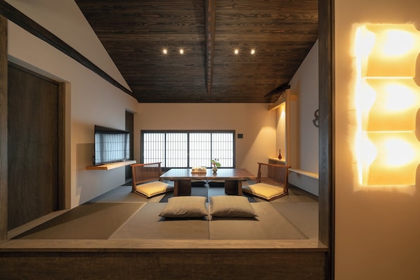 Private Vacation Home, Non Smoking, Hinaya Ichi | Living area | Flat-screen TV - Hinaya Gojo (Kyoto)