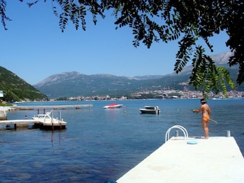 Fishing from private jetty at the bottom of the garden