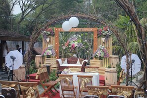 Outdoor wedding area