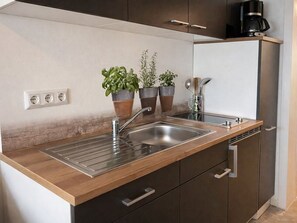 Fridge, electric kettle, toaster