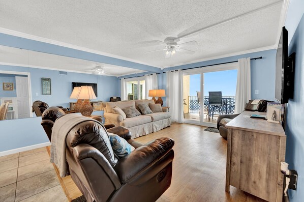 Smart TV, table football, ping pong, books