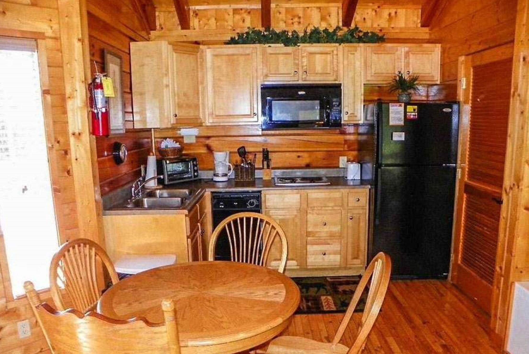 Fridge, microwave, dishwasher, coffee/tea maker