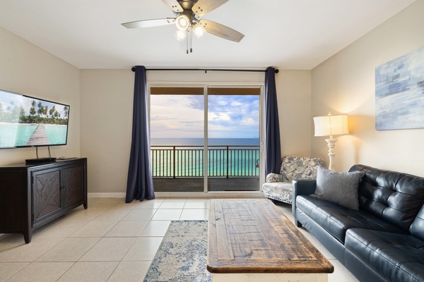 Spacious living area with a view
