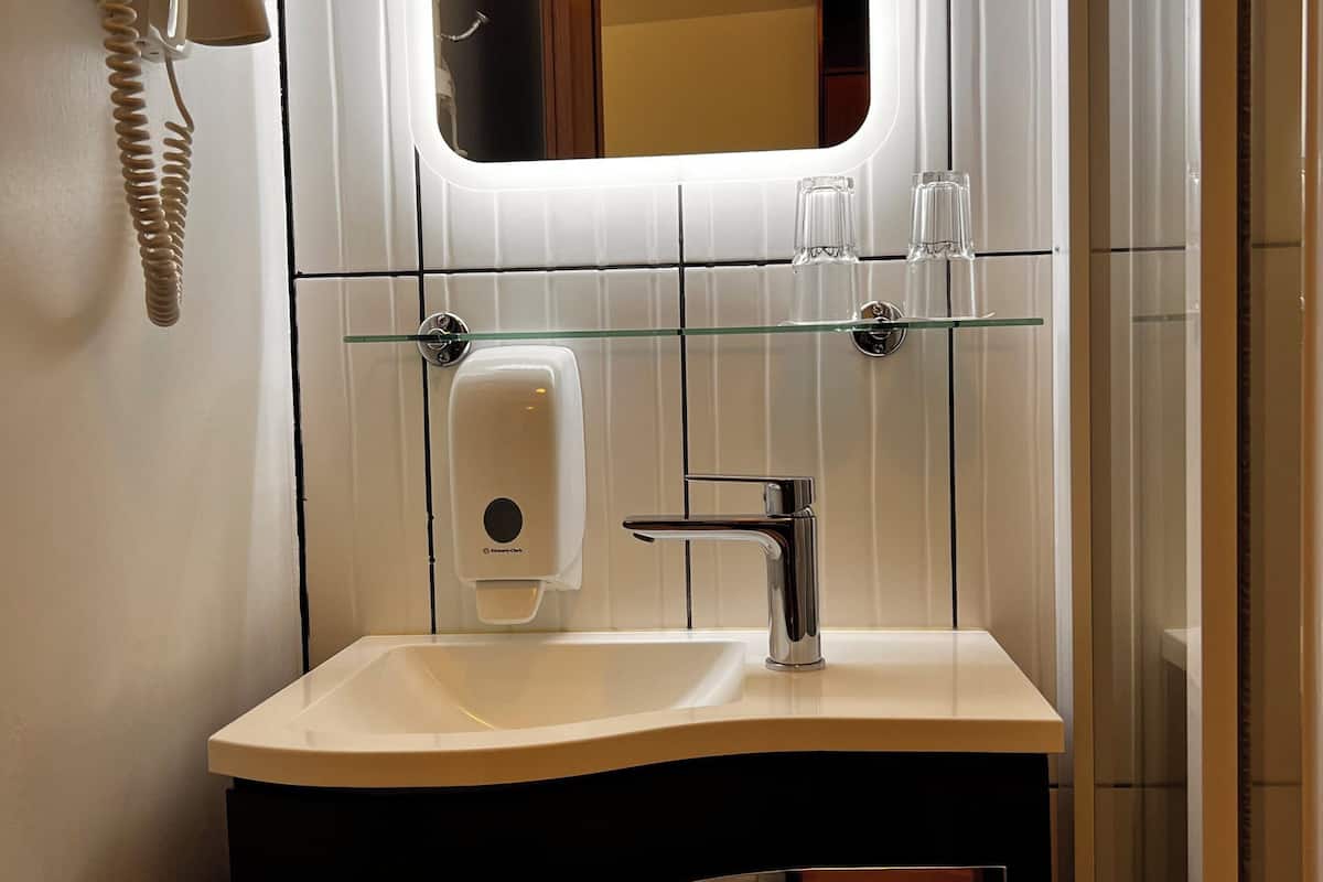 deluxe double room, private bathroom, mountain view | bathroom | shower, free toiletries, hair dryer, bathrobes