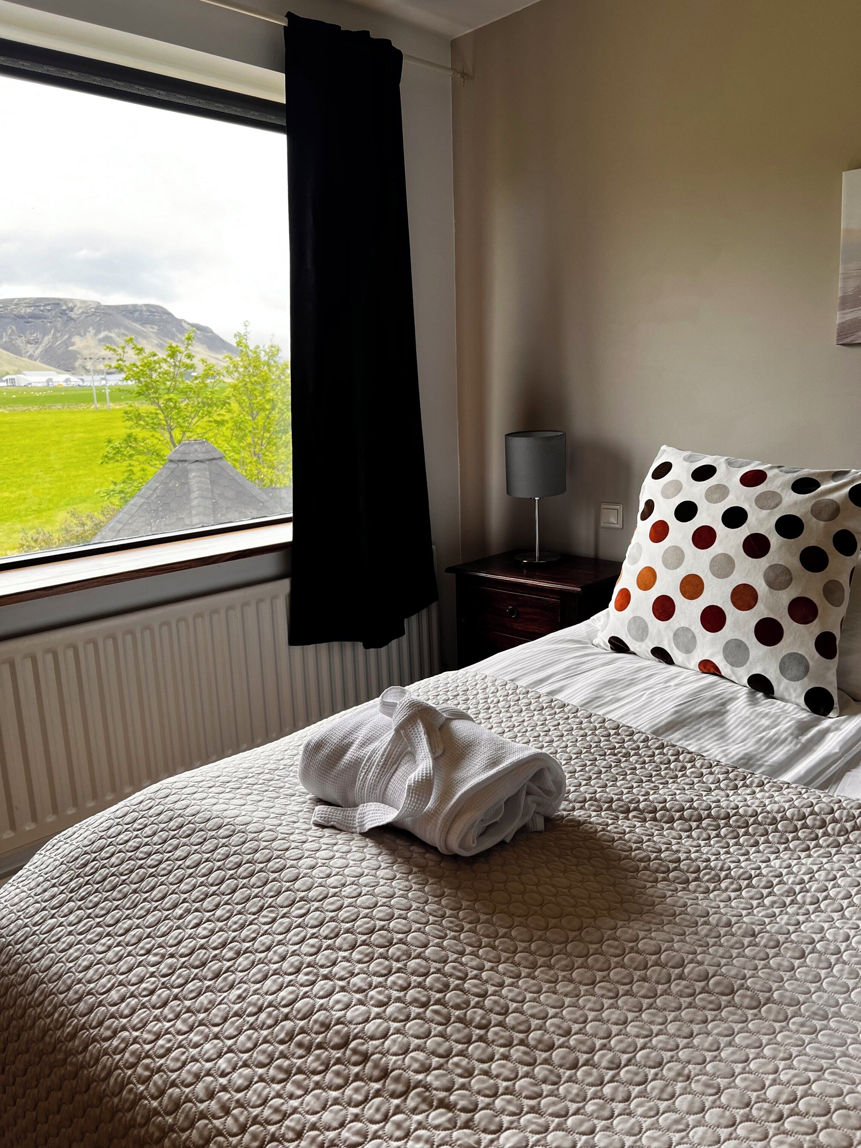 Blackout drapes, soundproofing, WiFi (free), bed sheets