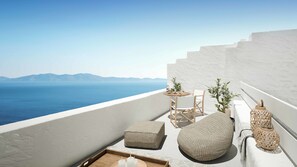 Superior Sea View with Private Terrace | View from room - Living Theros Luxury Suites (Tinos)