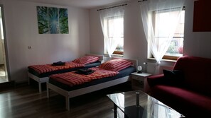 Desk, free WiFi, bed sheets