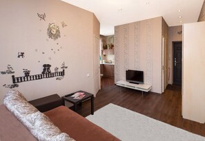 Lejlighed - 2 soveværelser (Krasnoarmeyskaya, 67) | Opholdsområde | Fladskærms-tv