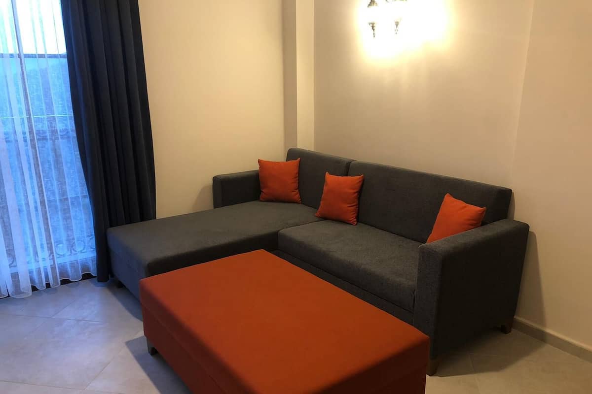 Habitación Confort | Área de sala de estar | Televisión LCD