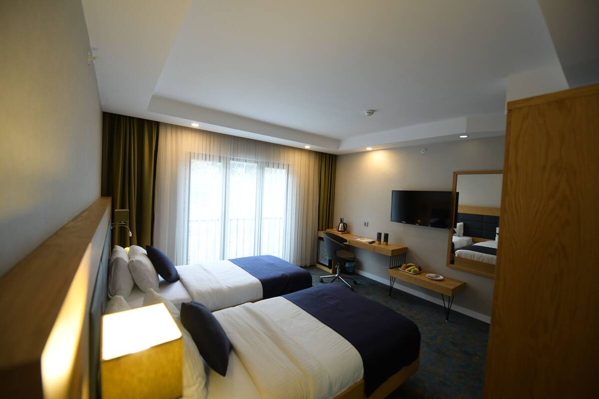 豪華雙床房, 山景 | 埃及棉床單、高級寢具、羽絨被、Select Comfort 床墊