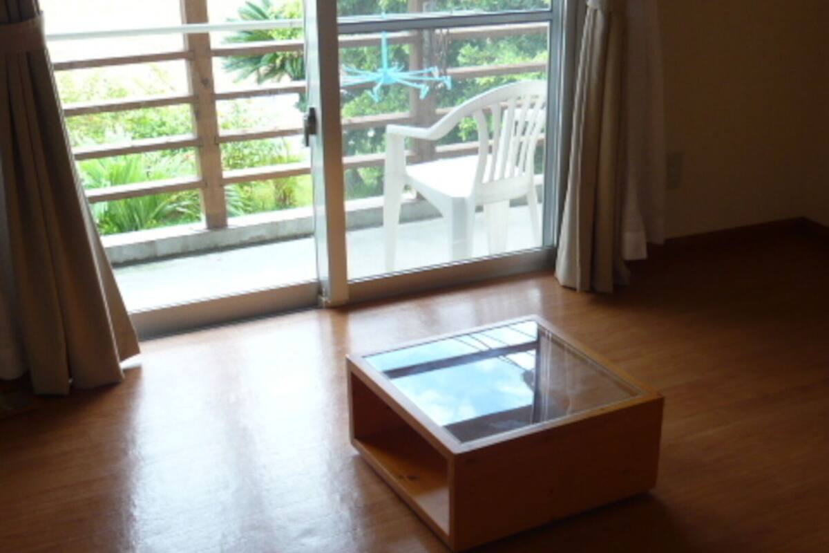 Desk, laptop workspace, blackout curtains, free WiFi