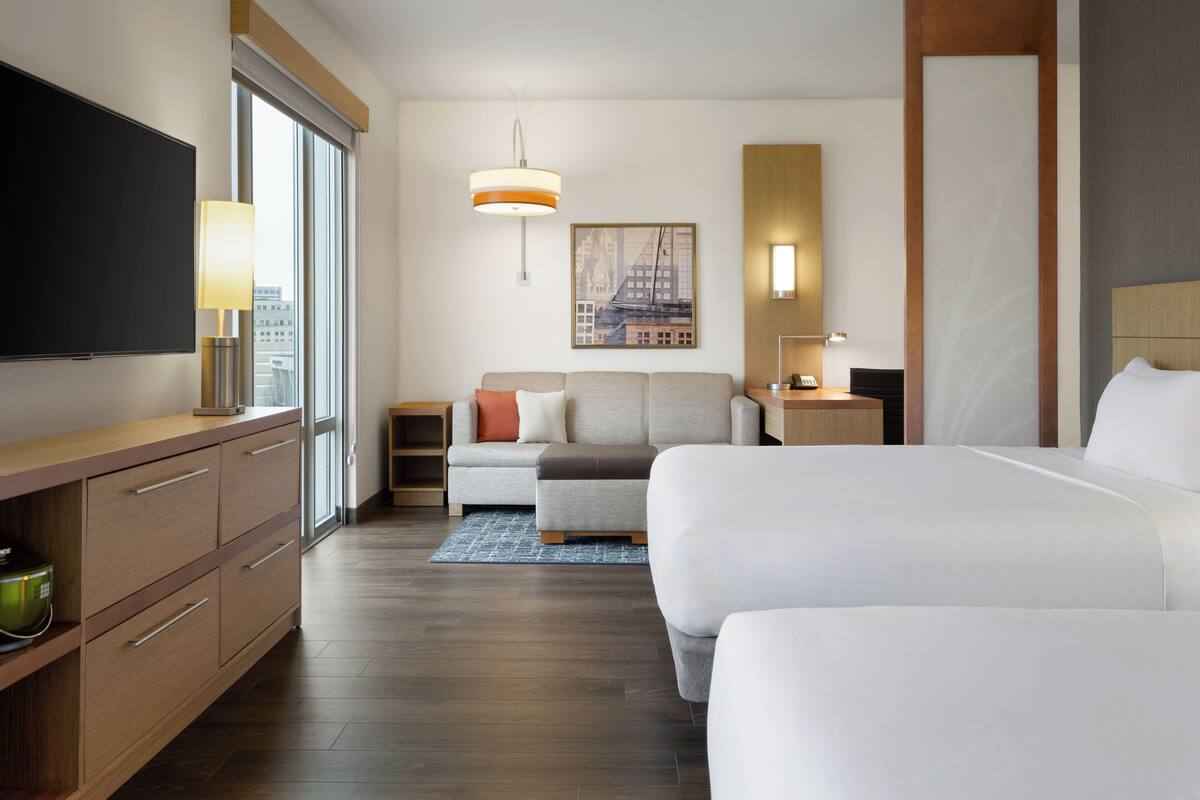 Suite, 2 Queen Beds with Sofa bed  | Hypo-allergenic bedding available, down comforters, desk