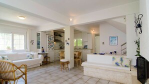 Villa | Living area | Flat-screen TV - Amazing Villa with a large yard (Nea Propontida)