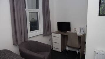 Desk, free WiFi, bed sheets