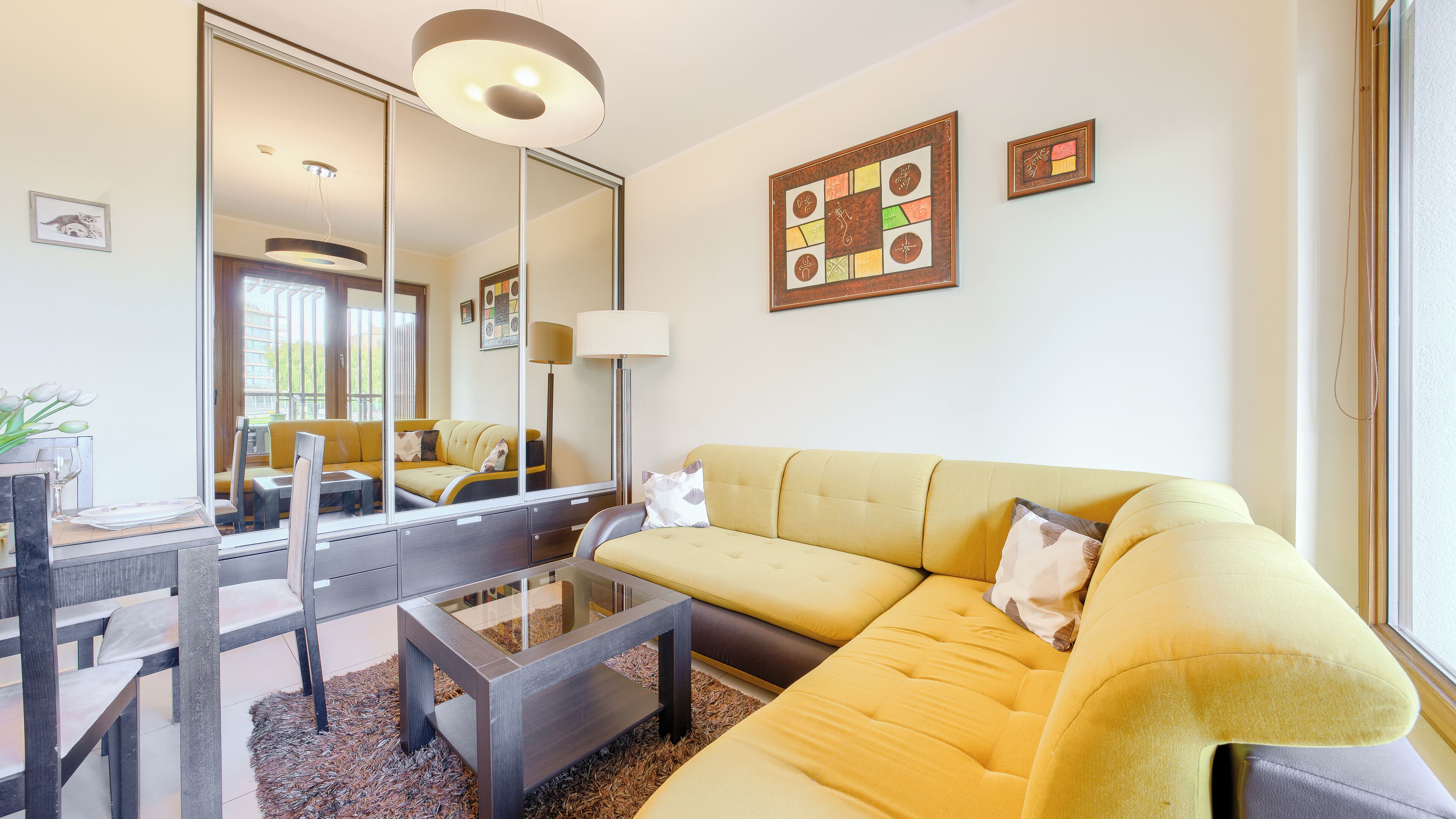 Apartament (A106) Olympic Park, ul. Wschodnia 18 A | 起居区 | 平板电视