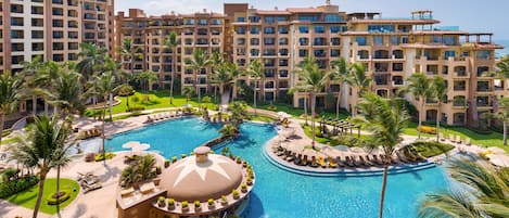 2 outdoor pools, pool umbrellas, sun loungers