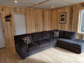 Panoramic Chalet, Multiple Beds, River View, Overwater | Living room | Flat-screen TV - Striper Fishing & Hunting Lodge (South Nelson)