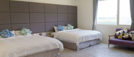 Family Suite, Multiple Beds, Hot Tub, Courtyard Area | Premium bedding, minibar, desk, blackout curtains