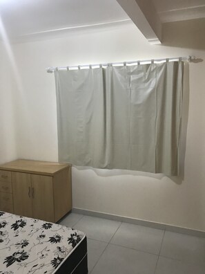 1 bedroom, blackout curtains, iron/ironing board, free WiFi
