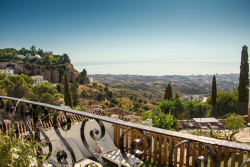 Beautiful village house in the heart of Mijas Pueblo with magnificent sea views.