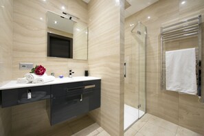 Combined shower/bathtub, hair dryer, bidet, towels - Rebecca Garden, Lugano, Switzerland (Lugano)