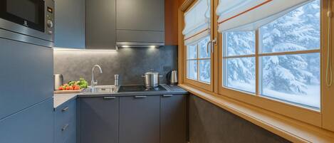 Fridge, microwave, stovetop, dishwasher