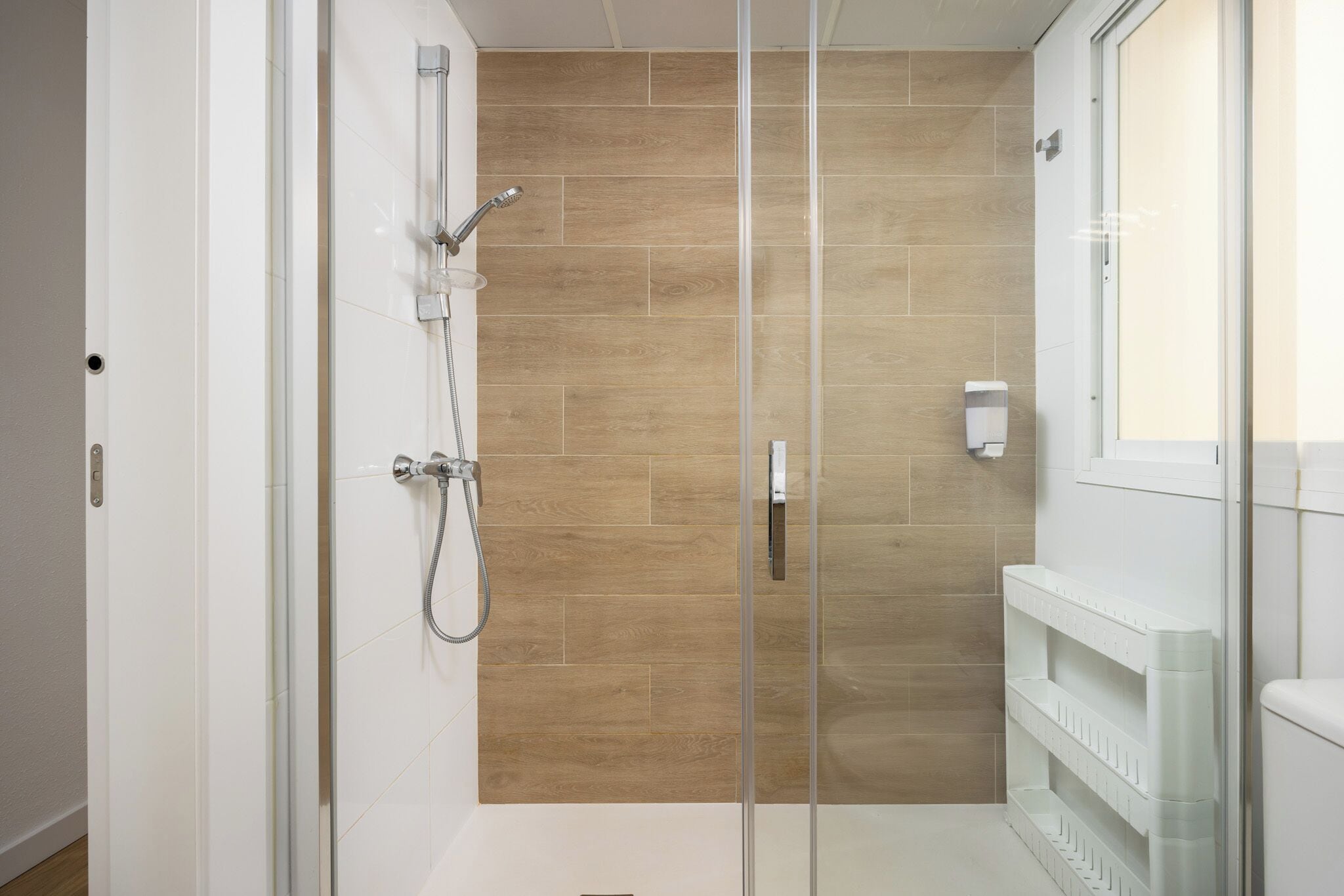 Ducha, secador de pelo, bidé y toallas