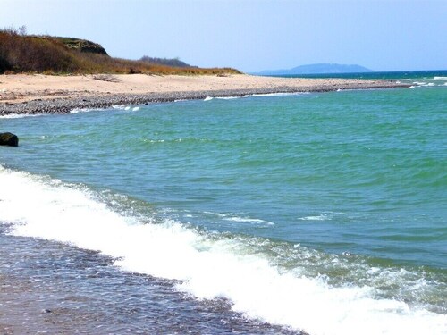 Finnhaus 200m vor der Ostseeküste, Meerblick nach Hiddensee + Moen, freies WLAN