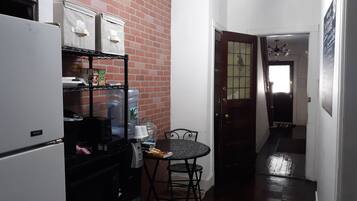 Shared fridge, microwave