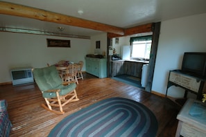 Living area and small kitchen