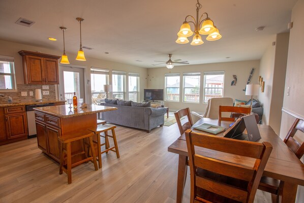 Smart TV, DVD player, books, music library