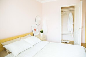 Premium bedding, desk, soundproofing, iron/ironing board