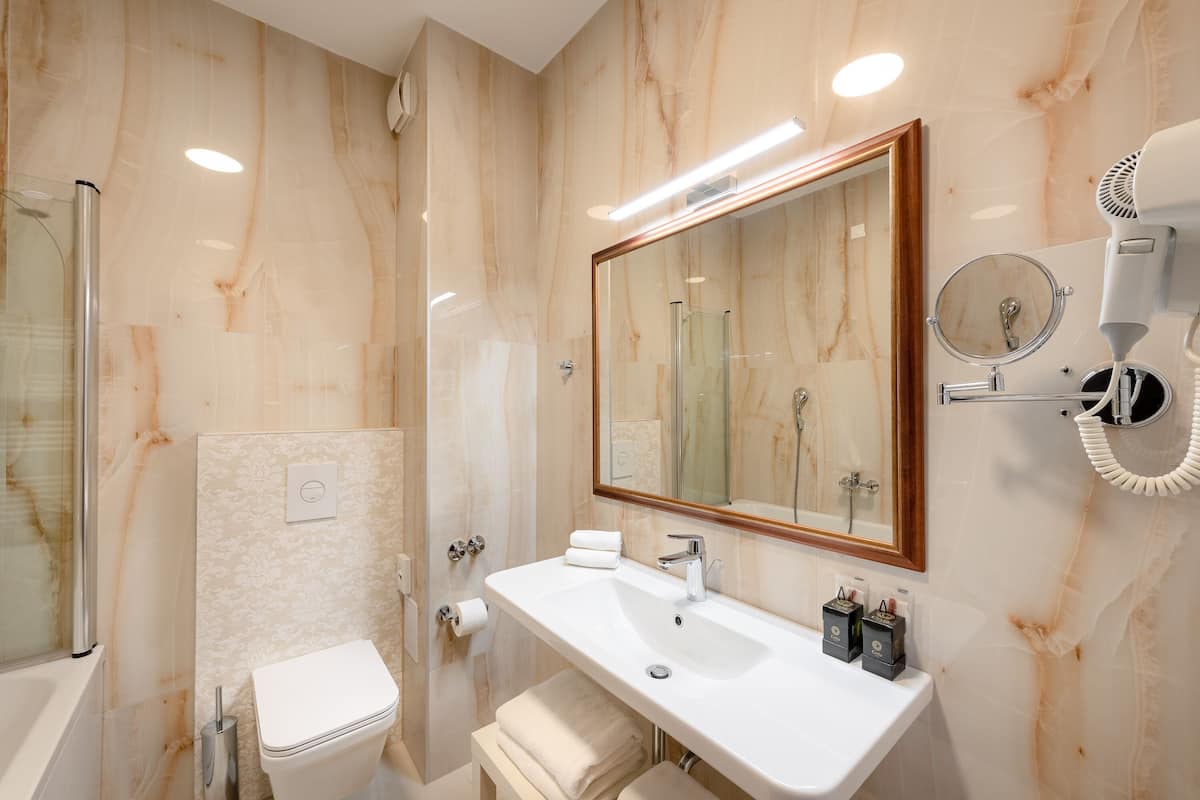 superior double or twin room | bathroom | shower, designer toiletries, hair dryer, bathrobes