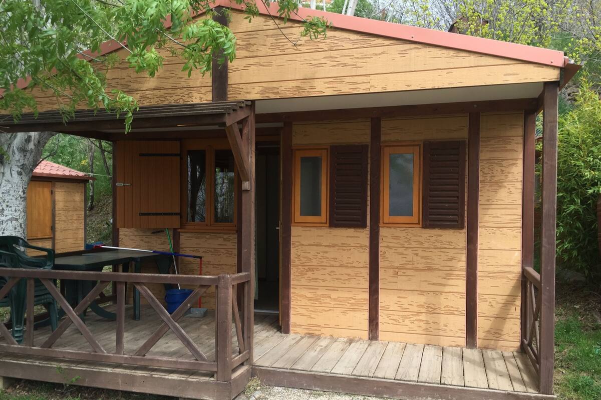 Familien-Ferienhütte, Mehrere Betten, Terrasse, Bergseite