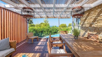 Exclusive Villa, 3 Bedrooms, Private Pool (Nefeli) | Terrace/patio