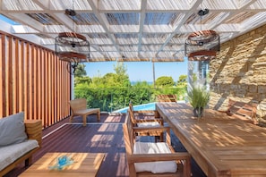Exclusive Villa, 3 Bedrooms, Private Pool (Nefeli) | Terrace/patio - Maria Elena Villas (Sithonia)