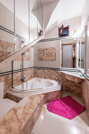 Exclusive Villa, 3 Bedrooms, Private Pool (Nefeli) | Bathroom | Hair dryer, towels