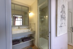 Double Room, Pool View (La Pinede) | Bathroom | Shower, rainfall showerhead, free toiletries, hair dryer