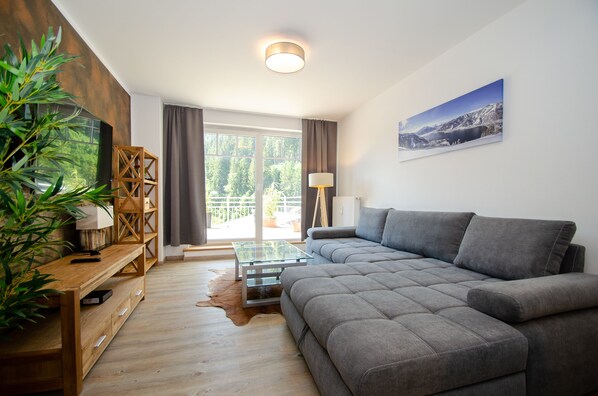 Apartment, 2 Bedrooms, Mountain View | Living area