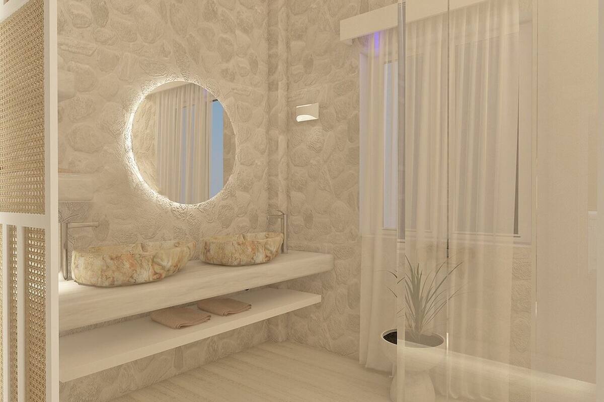 executive suite with outdoor hot tub and sea view  | bathroom | shower, rainfall showerhead, free toiletries, hair dryer