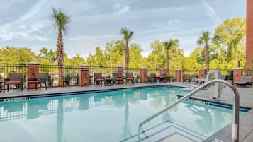 Outdoor pool, open 9:00 AM to 8:30 PM, sun loungers