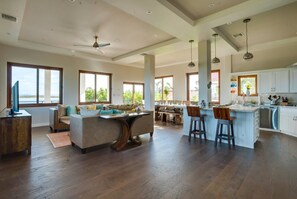 Luxury House, 4 Bedrooms, Private Pool, Lakeside | Living area | Flat-screen TV, DVD player - Villa Laguna Gecko (Placencia)