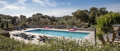 Outdoor pool, open 8:30 AM to 8:00 PM, pool umbrellas, sun loungers