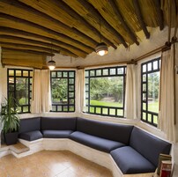 Suíte família, 2 camas de casal | Vista para o jardim