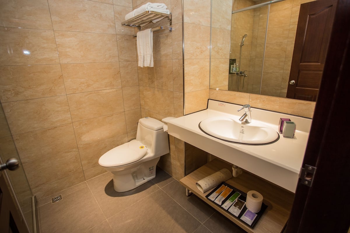 standard twin room, 2 single beds | bathroom | shower, hair dryer, slippers, bidet