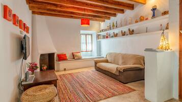 Televisor, llar de foc i reproductor de DVD