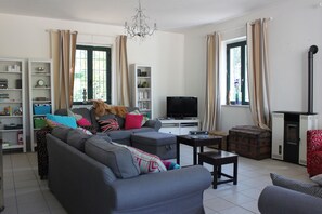 TV, lareira, videogames, DVD player