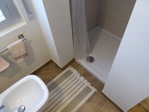 Regadera, secadora de cabello, bidet, toallas 
