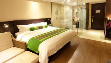 Minibar, desk, blackout curtains, soundproofing