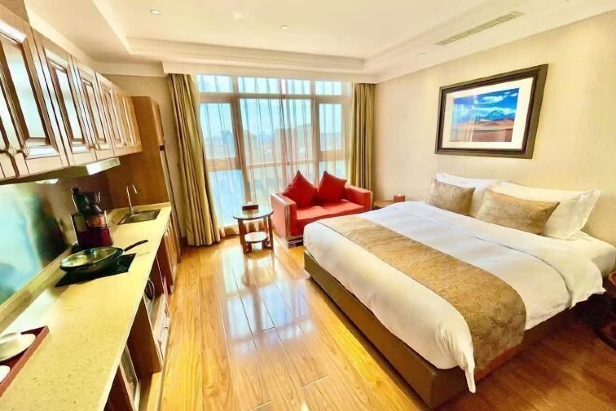 Minibar, caja fuerte, escritorio y cortinas opacas